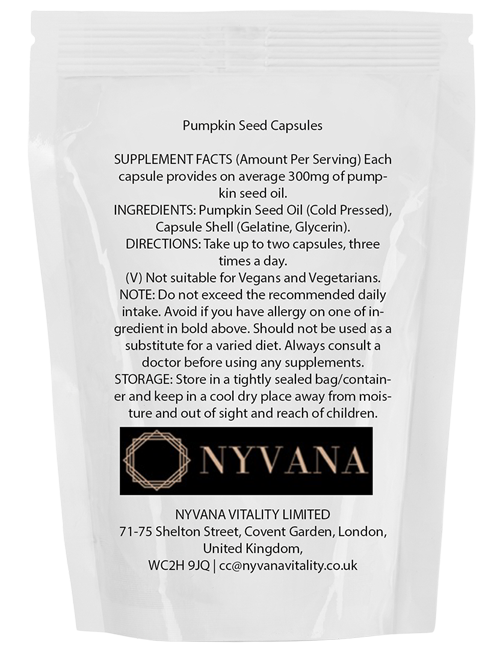 Pumpkin Seed Oil 300mg 60 Capsules - Image 2